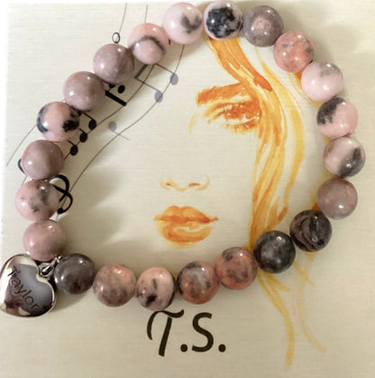 Taylor Swift bead bracelet with love heart pendant