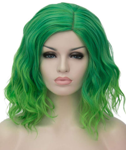 ATAYOU® Short Curly Green Synthetic Cosplay Bob Wig