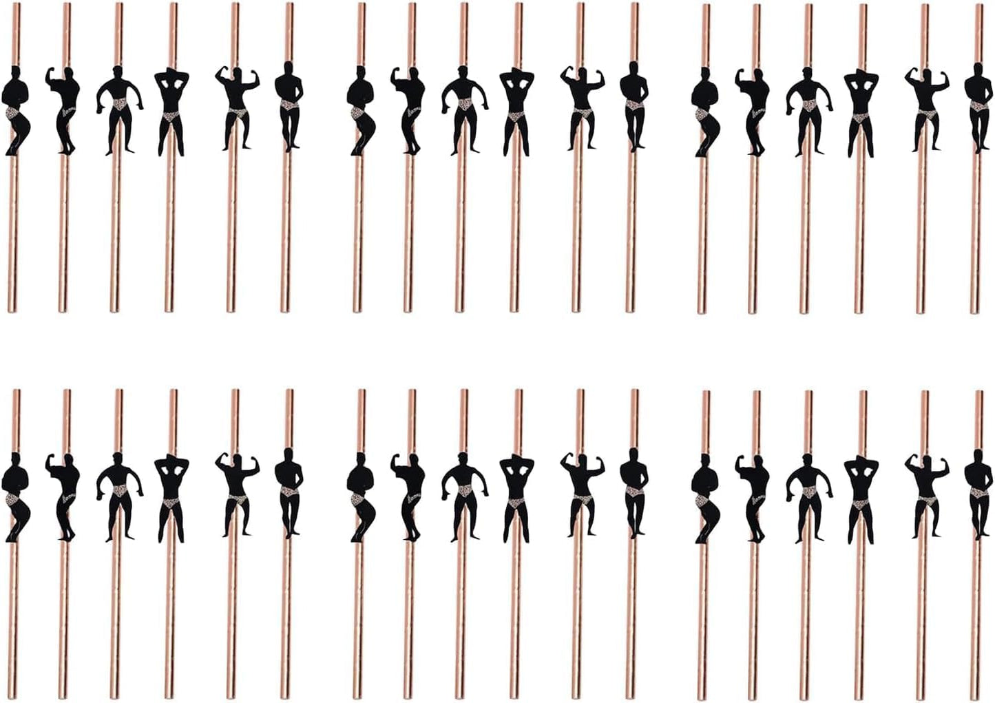 36 PCS Hen Party Straws rose gold