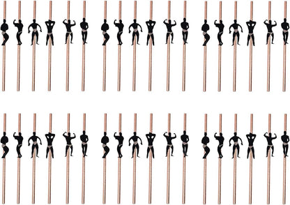 36 PCS Hen Party Straws rose gold