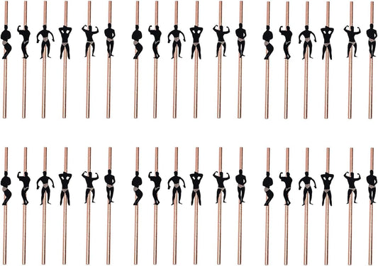 36 PCS Hen Party Straws rose gold
