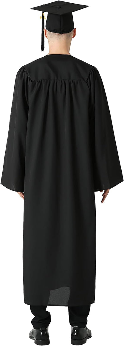 Graduation Gown and Cap for Adults 2024 Year Charm Unisex Matte University