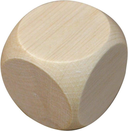 Wooden Plain Unpainted Dice Six Sided 50mm