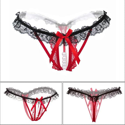 Ladies Lace Crotchless Thong underwear