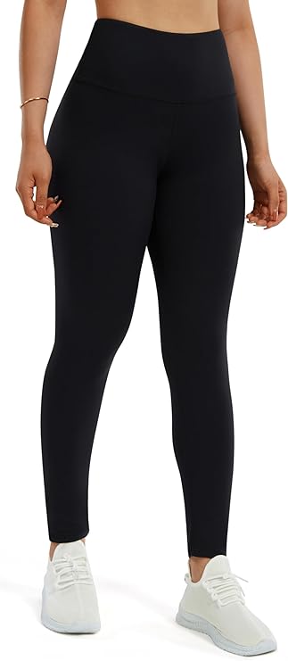 Ladies High Waisted Seamless Workout Leggings - Black