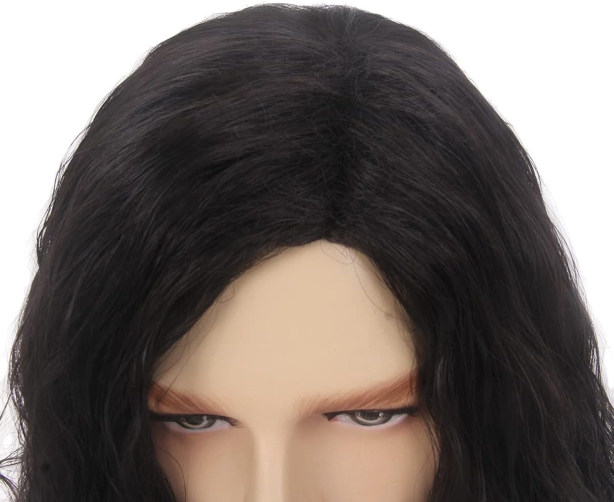 Reewes Men's long wavy wig - Black