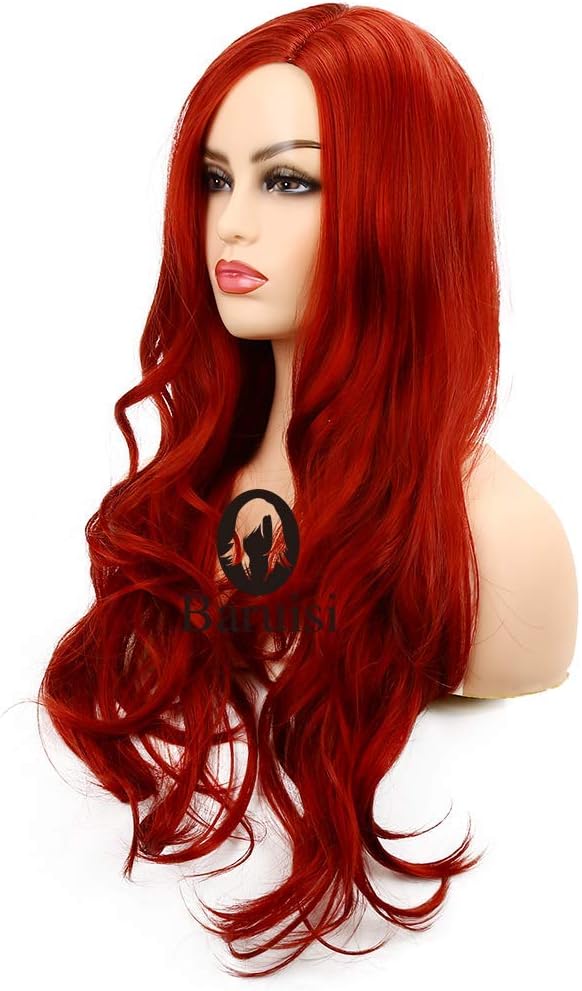 Baruisi Long Curly Wavy Red Wig