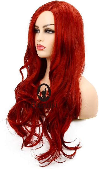 Baruisi Long Curly Wavy Red Wig