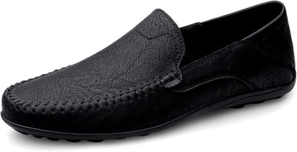 Men's Genuine Leather Casual Shoes Driving Fashion Slip-on Loafers