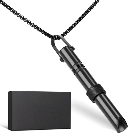 Ectury Breathlace Necklace for Anxiety Rescue Remedy - Gadgets for Men & Women, Secret Santa Gifts for Her (Black)