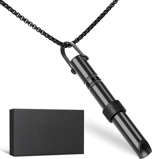 Ectury Breathlace Necklace for Anxiety Rescue Remedy - Gadgets for Men & Women, Secret Santa Gifts for Her (Black)