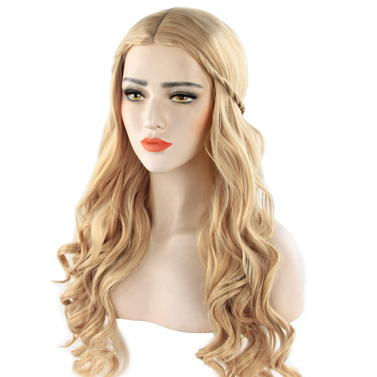 Acecharming Long Blonde Wig with Braid