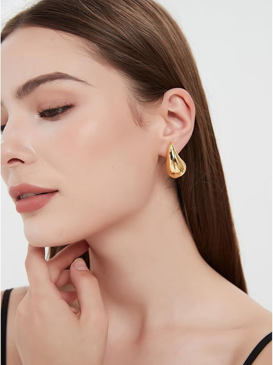 Gold Plated Teardrop Earrings 925 Sterling Silver