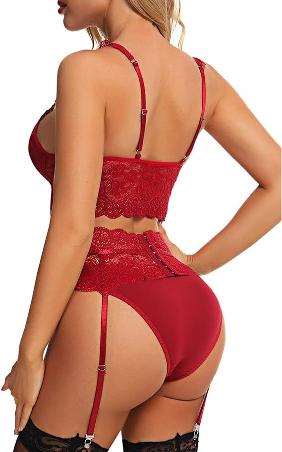 Women's Sexy Lingerie Set with Garter Belt