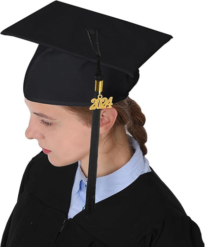 Graduation Gown and Cap for Adults 2024 Year Charm Unisex Matte University