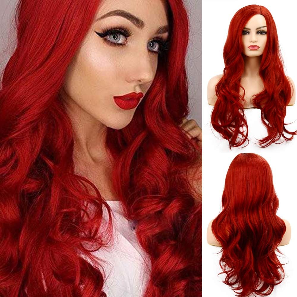 Baruisi Long Curly Wavy Red Wig