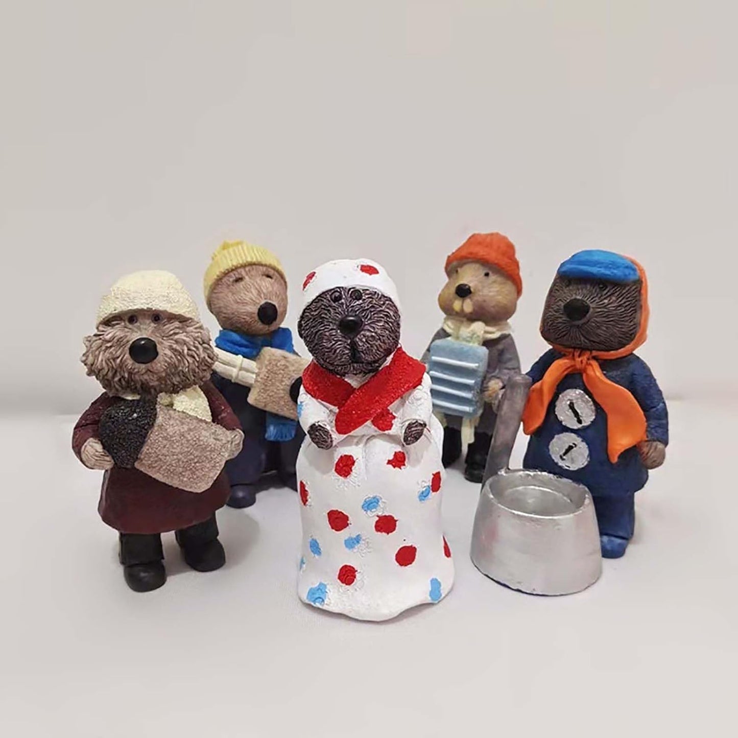 Otters Jug Band 5Pcs Resin Christmas Decorations