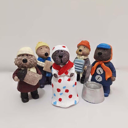 Otters Jug Band 5Pcs Resin Christmas Decorations