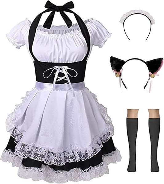 Women's French Maid Anime Cosplay Fancy Dress Costume