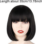 EUPSIIU Short-length Synthetic Black Bob Wig with Fringe