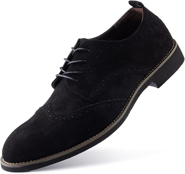 Suede Formal Shoes Oxfords Derbys Brogues Shoes Casual Dress Shoes Lace Up Business Leather Shoes