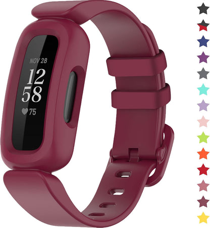 Soft Silicone Adjustable Wristband Replacement Straps compatible with Fitbit Ace 3 Strap for Kids