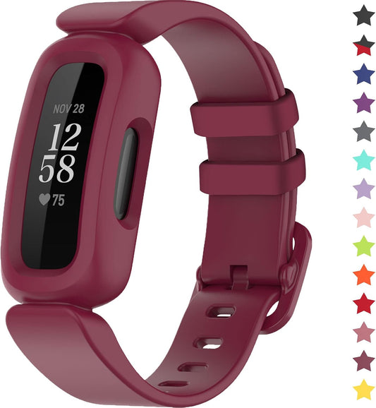Soft Silicone Adjustable Wristband Replacement Straps compatible with Fitbit Ace 3 Strap for Kids