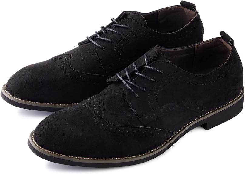 Suede Formal Shoes Oxfords Derbys Brogues Shoes Casual Dress Shoes Lace Up Business Leather Shoes