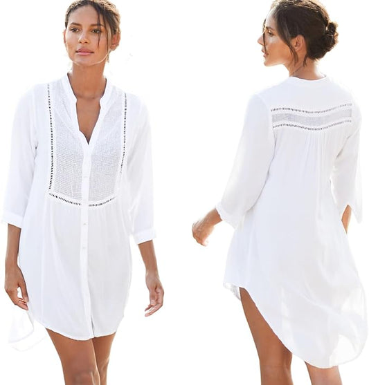 maxToonrain Loose Ladies Beach Cover-ups Shirt