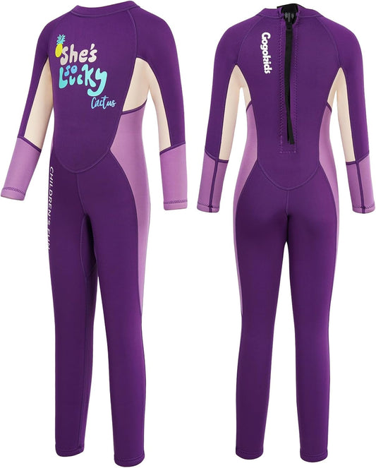 Gogokids Kids Wetsuit 2.5mm Thermal Rash Guard Sun Protection Diving Snorkelling Suit UV 50+
