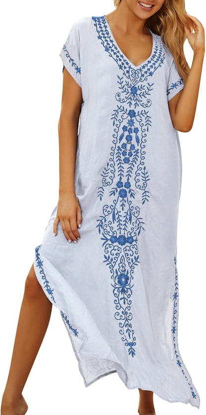 maxToonrain Loose Ladies Beach Cover-up dress