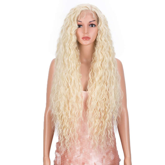 Style Icon Blonde Lace Front Wig Long Water Wave Synthetic Wig