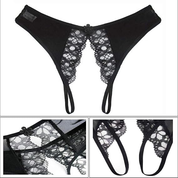 Ladies Lace Crotchless Thong underwear