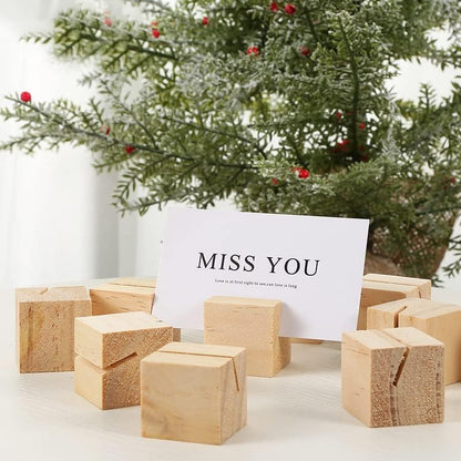 Wooden Card Stand Memo Stand Card Holder 10 Pcs