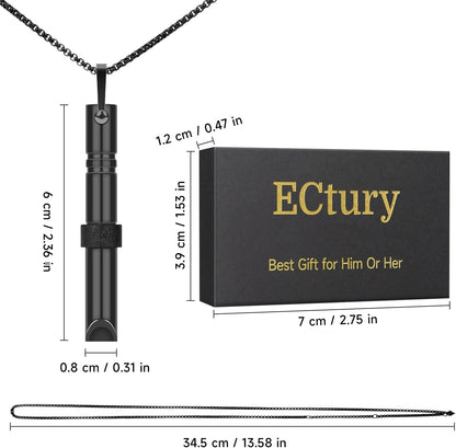 Ectury Breathlace Necklace for Anxiety Rescue Remedy - Gadgets for Men & Women, Secret Santa Gifts for Her (Black)