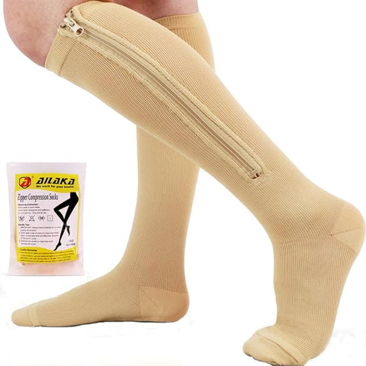 Zipper Compression Socks - 15-20 mmHg