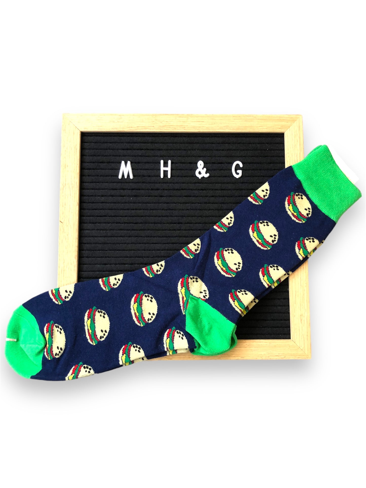 Bonangel Men's Dress Cool hamburger printed socks