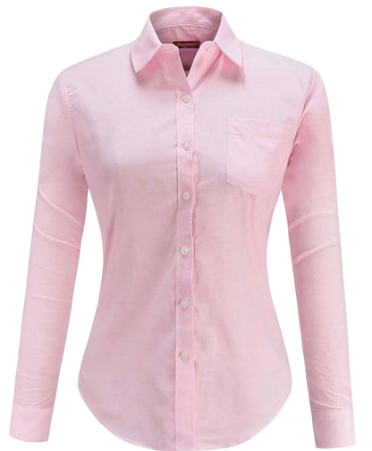 Dioufond Women Oxford Shirts Long Sleeve