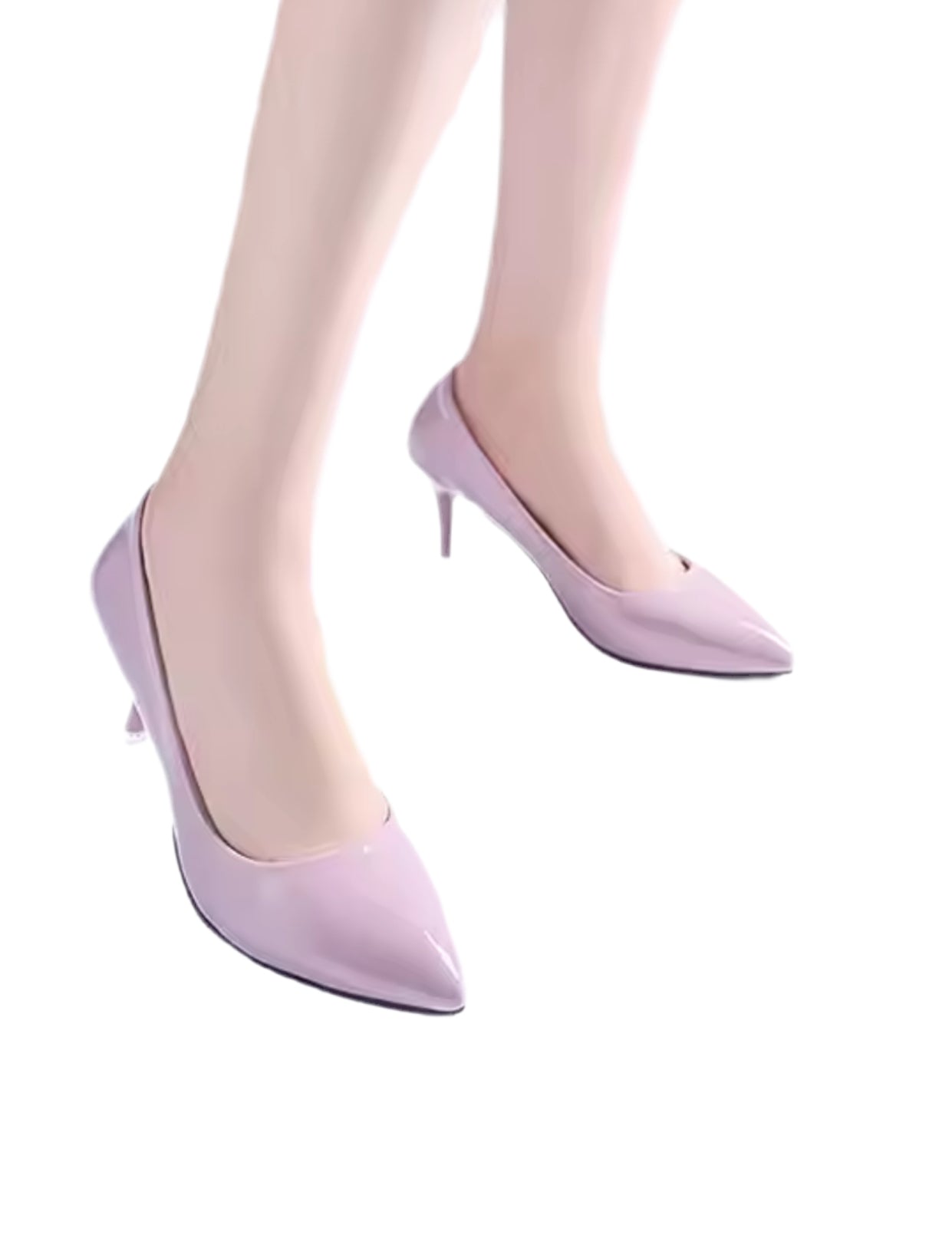 Women Stiletto Court Shoes Pointed Toe Mid Heel Shoes Slip On