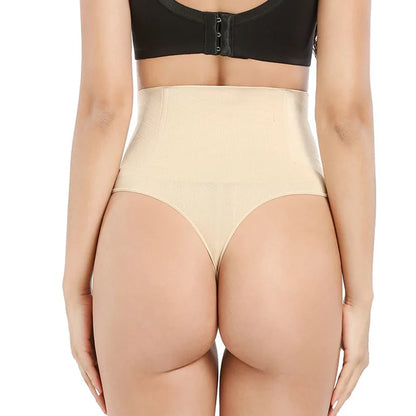 Shapewear Tummy Control Mid Waist Thong with Boning