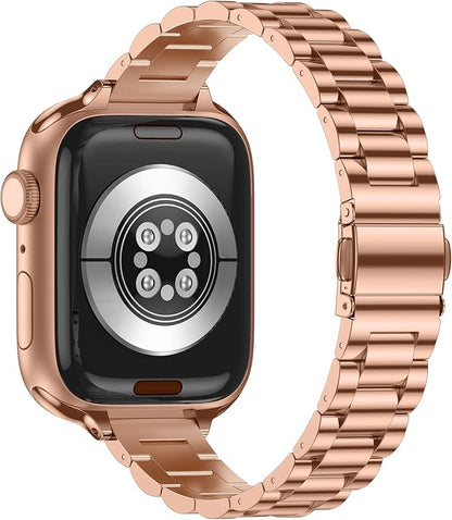 Euler Rose Gold Stainless Steel Watch Strap (Apple watch series 3,4,5)