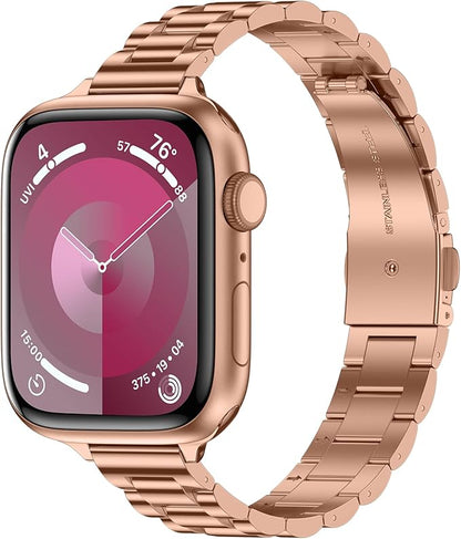 Euler Rose Gold Stainless Steel Watch Strap (Apple watch series 3,4,5)