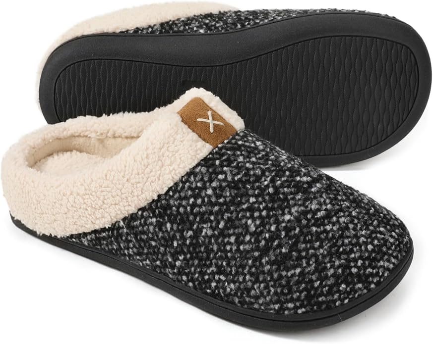 Cozy Memory Foam Slippers with Anti-Skid Rubber Sole