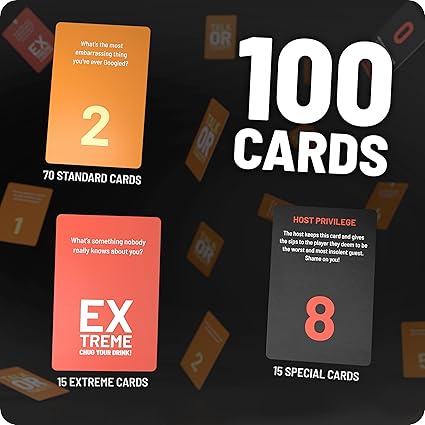 Talk or toast!? - The unique drinking game - Drinking game with 100 cards - Drinking game - Card game - Party game for adults - from 18 years old - English Version