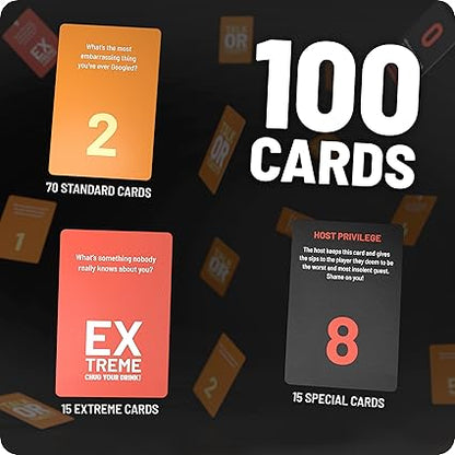 Talk or toast!? - The unique drinking game - Drinking game with 100 cards - Drinking game - Card game - Party game for adults - from 18 years old - English Version
