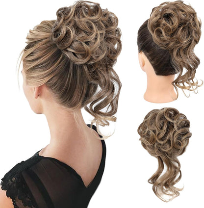 REECHO Messy Tousled Updo Elastic Hair Bun Hair Piece