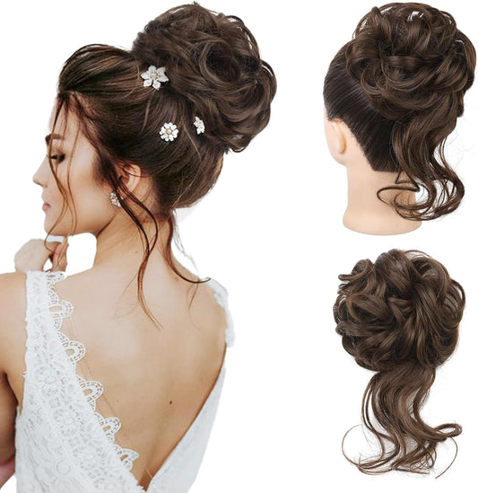 REECHO Messy Tousled Updo Elastic Hair Bun Hair Piece