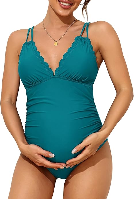 Charmo Maternity One Piece Swimsuit with adjustable straps
