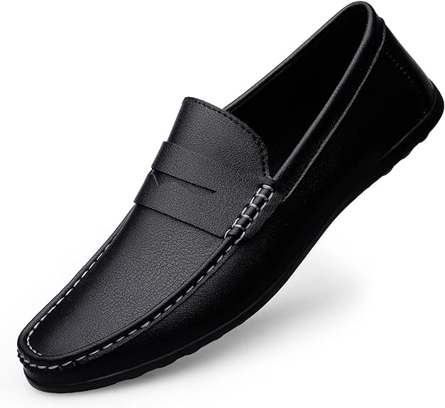 Men's Faux Leather Breathable Loafers with Rubber Sole