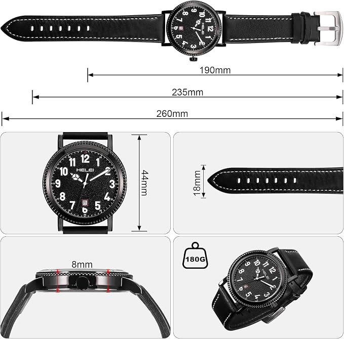 JIZZU Mens Analog Quartz Watch
